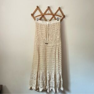 NWT Lucky & Coco cream Knit Crochet Skirt